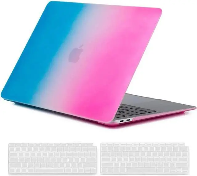 Main image of Compatible with MacBook Air 13 inch Case 2022, 2021-2018 Release A2337 M1 A2179 A1932 with Retina Display Touch ID, Plastic Hard Shell with Keyboard Cover Rainbow Red