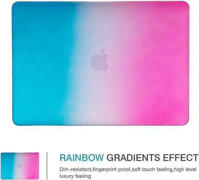 Alt view image 2 of 7 - Compatible with MacBook Air 13 inch Case 2022, 2021-2018 Release A2337 M1 A2179 A1932 with Retina Display Touch ID, Plastic Hard Shell with Keyboard Cover Rainbow Red