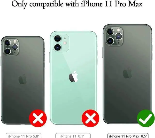 Alt view image 3 of 7 - iPhone 11 Pro Max Wallet Case Premium Leather iPhone 11 Pro Max Folio Flip Case with Kickstand Card Holder Slots Shockproof Protective Cover for Apple iPhone 11 Pro Max 6.5 inch