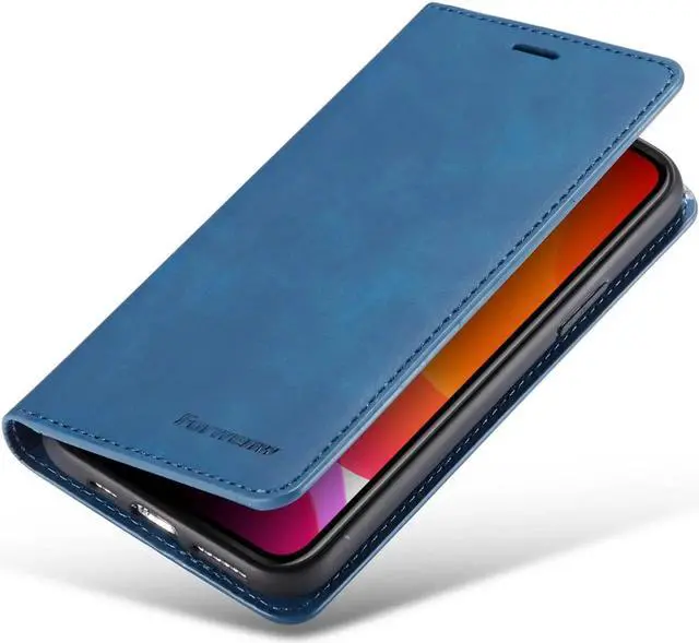 Alt view image 3 of 4 - iPhone 11 Pro Max Wallet Case Premium Leather iPhone 11 Pro Max Folio Flip Case with Kickstand Card Holder Slots Shockproof Protective Cover for Apple iPhone 11 Pro Max 6.5 inch Blue