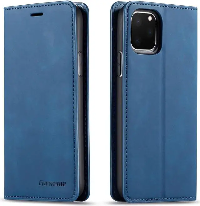 Main image of iPhone 11 Pro Max Wallet Case Premium Leather iPhone 11 Pro Max Folio Flip Case with Kickstand Card Holder Slots Shockproof Protective Cover for Apple iPhone 11 Pro Max 6.5 inch Blue
