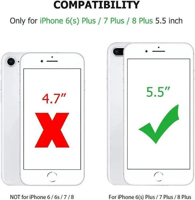 Alt view image 5 of 7 - iPhone 6 7 8 Plus Case Werleo Full-Body Heavy Duty Protection Case with a Dual Layer Wallet designlot & Kickstand for iPhone 6 7 8 Plus 5.5 inch PC TPU and PU Leather 3 Layer Hybrid Case