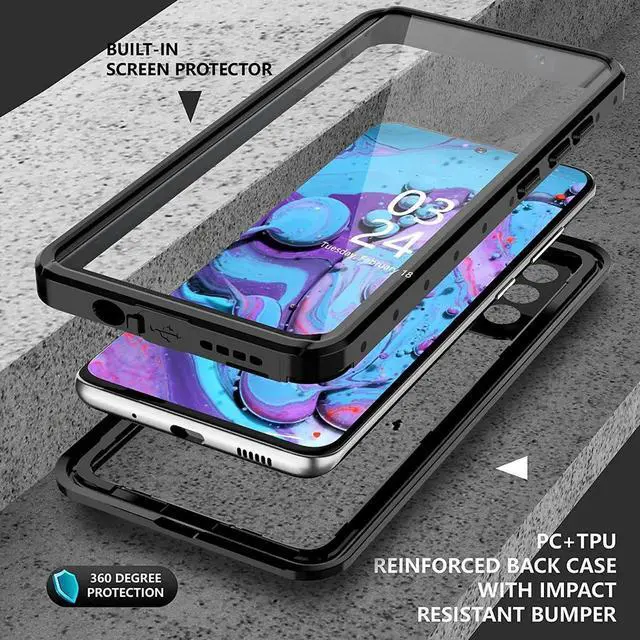 Alt view image 7 of 7 - For Samsung Galaxy S20 Plus Waterproof Case, Shockproof Underwater IP68 Case with Built-in Screen Protector Full Body Protective Cover For Galaxy S20 Plus / S20+ 6.7 inch