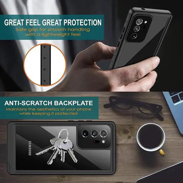 Alt view image 4 of 7 - For Samsung Galaxy Note 20 Ultra Case Waterproof,Built in Screen Protector Full-Body Protection Heavy Duty Shock-Proof Cover Waterproof Case for Galaxy Note 20 Ultra 6.9 inch 5G