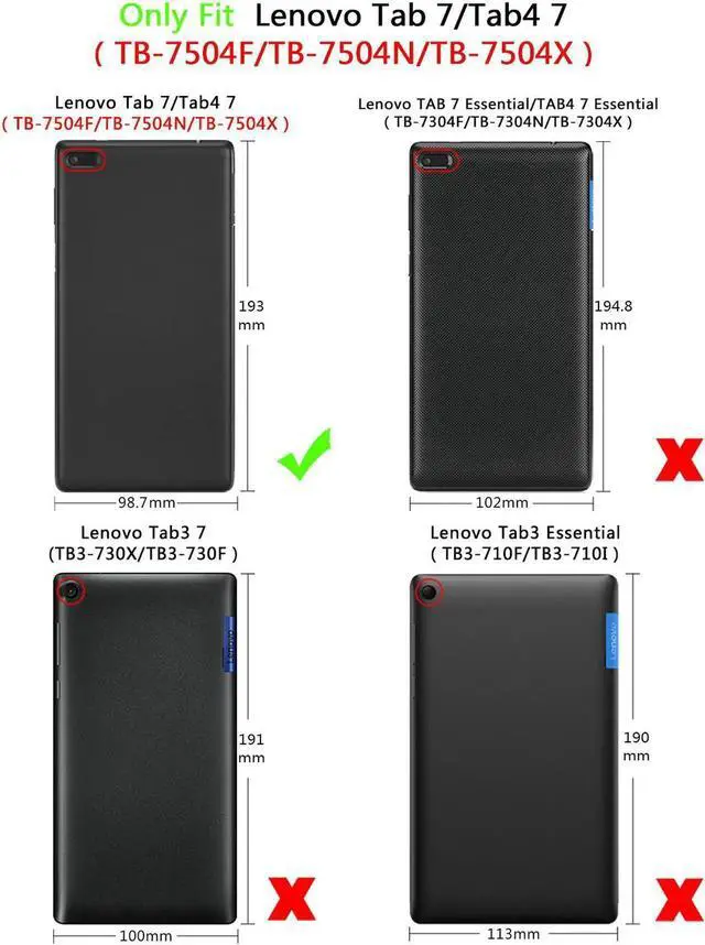 Alt view image 3 of 7 - Werleo Case For Lenovo Tab 7 / Tab 4 7 Ultra-Thin Custer PU Leather Case Shell Hard Case Cover for Lenovo Tab 7 / Tab 4 7 TB-7504F TB-7504N TB-7504X