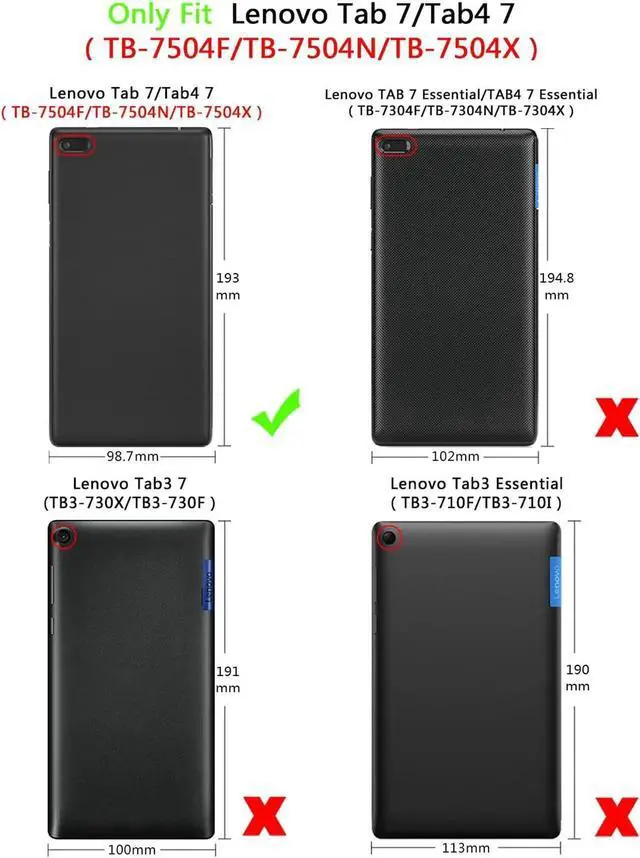 Alt view image 6 of 7 - Werleo Case For Lenovo Tab 7 / Tab 4 7 Ultra-Thin Custer PU Leather Case Shell Hard Case Cover for Lenovo Tab 7 / Tab 4 7 TB-7504F TB-7504N TB-7504X