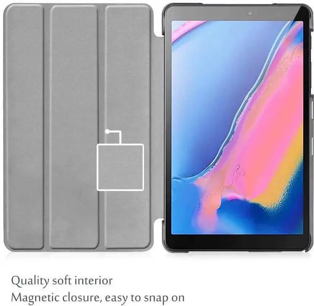 Alt view image 4 of 7 - Galaxy Tab A 8.0" 2019 Case with S Pen Version Model SM-P200 / SM-P205 Slim Light Cover Stand Hard Shell Folio Case for Galaxy Tab A 8.0 inch 2019
