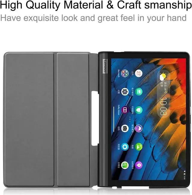 Alt view image 2 of 7 - Case for Yoga Smart Tab YT-X705F, Lightweight Fold Stand Microfiber Lining Case Cover for Lenovo Yoga Smart Tab 10.1 Inches