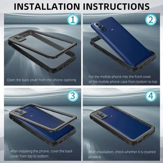 Alt view image 7 of 7 - for Motorola Moto G Play 2023 Phone Case with Built-in Screen Protector, Waterproof Case Rugged Full Body Underwater Dustproof Shockproof Drop Proof Protective Cover for Motorola G Play 2023