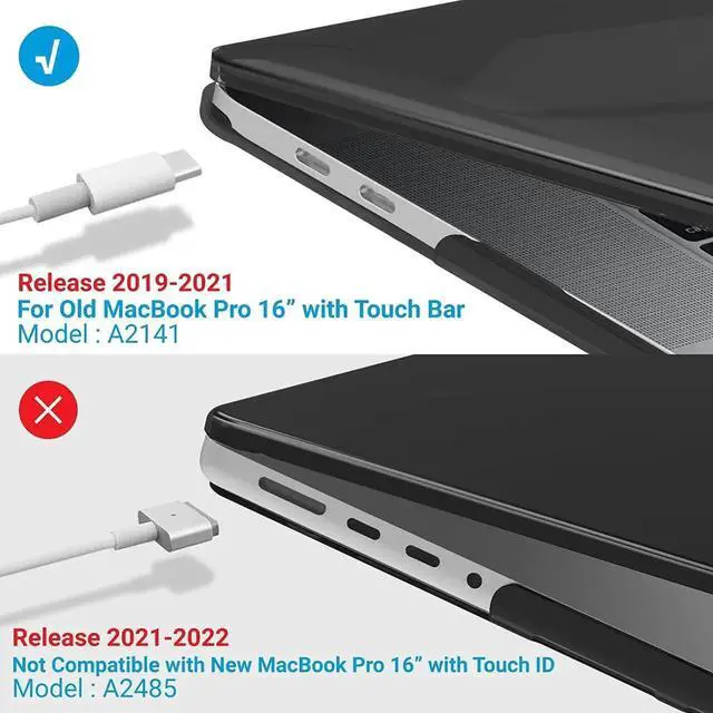 Alt view image 5 of 7 - Compatible with MacBook Pro 16 Inch Case A2141 Release 2020 2019, Hard Shell Case with Keyboard Cover for Old Version Mac Pro 16"