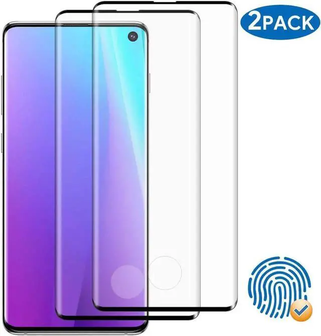 Main image of 2 Pack Galaxy S10 Screen Protector Tempered Glass Full Coverage Fingerprint Compatible 3D Curved Glass HD Screen Anti-Scratch for Samsung Galaxy S10 - 6.1 inch