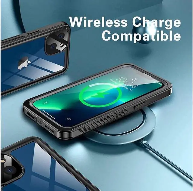 Alt view image 6 of 7 - Waterproof Case for iPhone 13 6.1 inch 5G 2021 with Built-in Screen Protector Heavy Duty Full Body Protection IP68 Underwater Shockproof Phone Cover