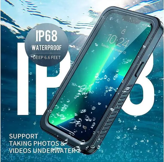 Alt view image 7 of 7 - Waterproof Case for iPhone 13 6.1 inch 5G 2021 with Built-in Screen Protector Heavy Duty Full Body Protection IP68 Underwater Shockproof Phone Cover