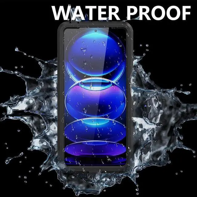 Alt view image 7 of 7 - Waterproof Case for Xiaomi Redmi Note 12 Pro 5G/POCO X5 Pro 5G, IP68 Waterproof 360 Degree Full Body Protection Protective Case Shockproof Heavy Duty Cover with Built-in Screen Protector