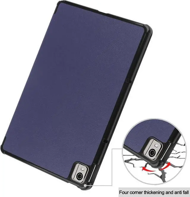 Alt view image 6 of 7 - Case for Nokia T21 Case 10.4 Inch 2022, Trifold Slim Smart Stand Cover Hard Shell for Nokia T21 10.4" Tablet 2022 Release with Universal Stylus Pen Blue