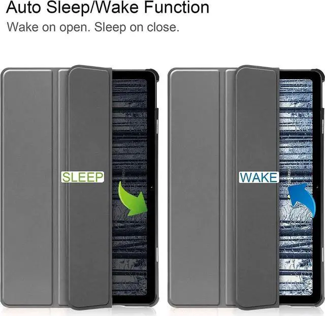 Alt view image 2 of 6 - Case for Nokia T21 Case 10.4 Inch 2022, Trifold Slim Smart Stand Cover Hard Shell for Nokia T21 10.4" Tablet 2022 Release with Universal Stylus Pen Gray