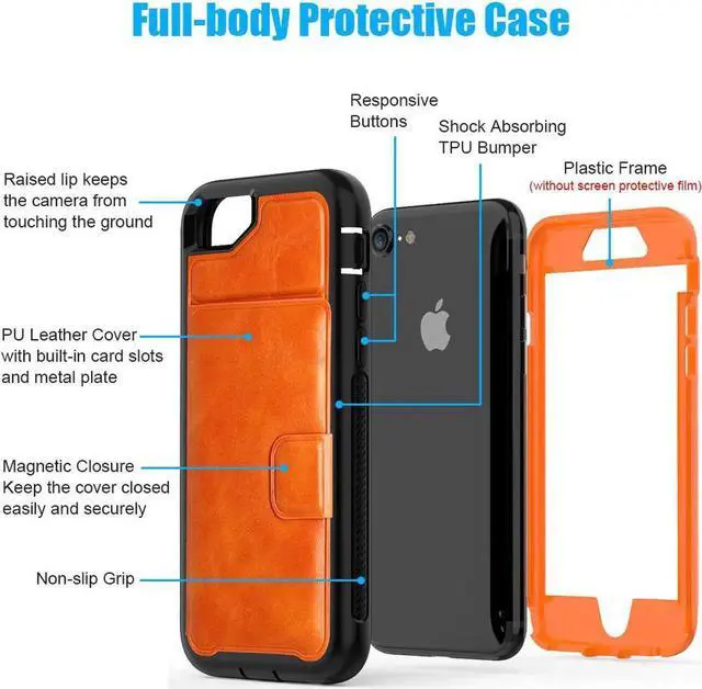 Alt view image 4 of 7 - iPhone 6 7 8 Case Werleo Full-Body Heavy Duty Protection Case with a Dual Layer Wallet designlot & Kickstand for iPhone 6 7 8 4.7 Inch PC TPU and PU Leather 3 Layer Hybrid