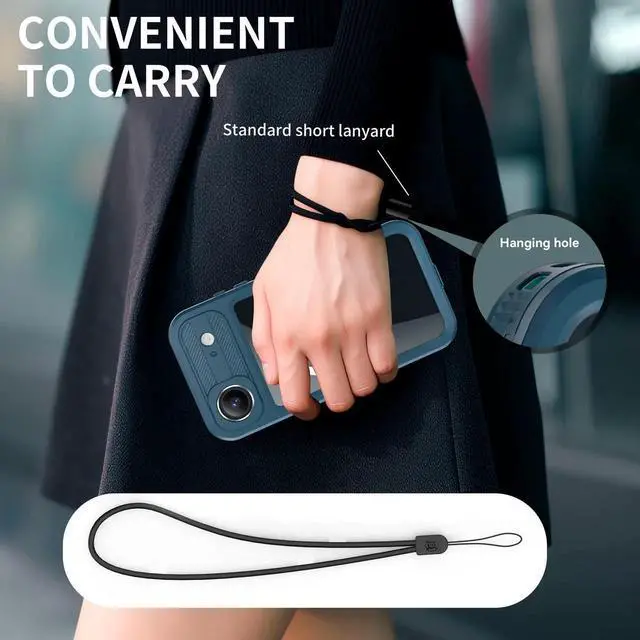 Alt view image 4 of 7 - for iPhone 17 Air Waterproof Case Compatible with MagSafe, Magnetic Waterproof Full Body IP68 Underwater Case Built-in Screen Protector Military Grade Shockproof Phone Cover with Lanyard Blue