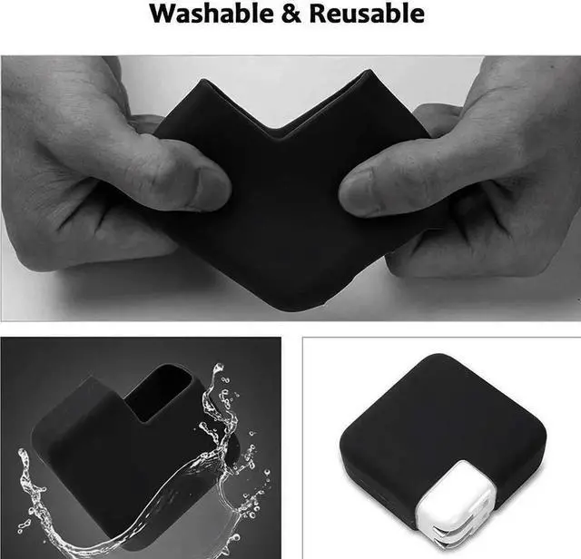 Alt view image 4 of 7 - Silicone Charger Protective Cover Case for MacBook Air 13 inch 2020 2019 2018 A2337 M1 A2179 A1932 Retina Display fits Touch IDPower Protector Case