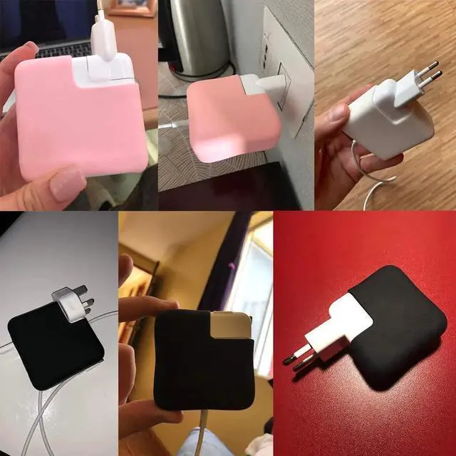 Alt view image 3 of 7 - Silicone Charger Protective Cover Case for MacBook Air 13 inch 2020 2019 2018 A2337 M1 A2179 A1932 Retina Display fits Touch IDPower Protector Case