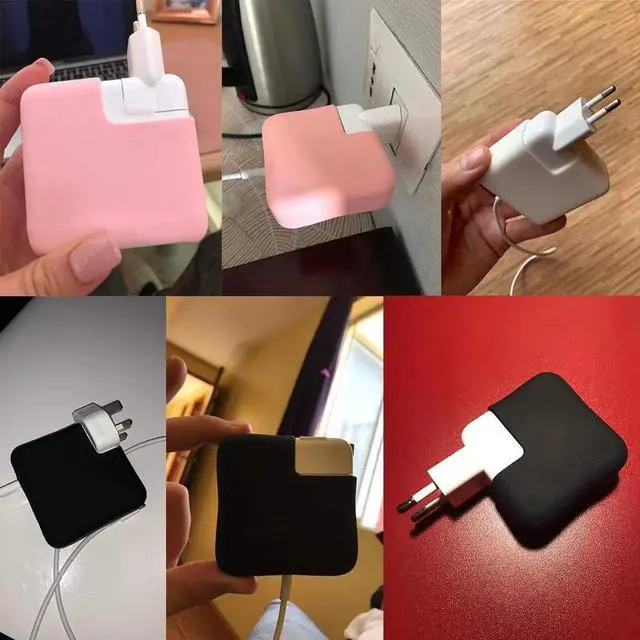 Alt view image 5 of 7 - Silicone Charger Protective Cover Case for MacBook Air 13 inch 2020 2019 2018 A2337 M1 A2179 A1932 Retina Display fits Touch IDPower Protector Case