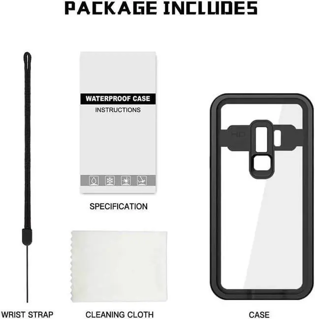 Alt view image 7 of 7 - For Samsung Galaxy S9 Plus Waterproof Case, IP68 Underwater Shockproof Full-Body Protective Cover with Built-in Screen Protector for Galaxy S9 Plus 6.2 inches