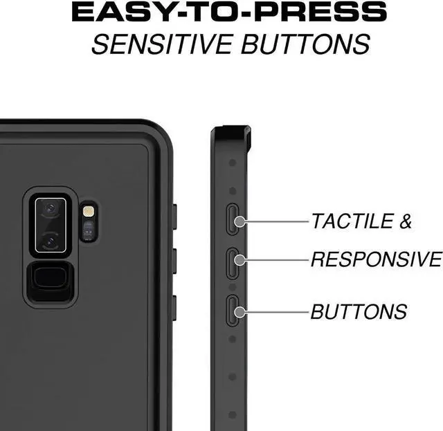 Alt view image 7 of 7 - For Samsung Galaxy S9 Plus Waterproof Case, IP68 Underwater Shockproof Full-Body Protective Cover with Built-in Screen Protector for Galaxy S9 Plus 6.2 inches