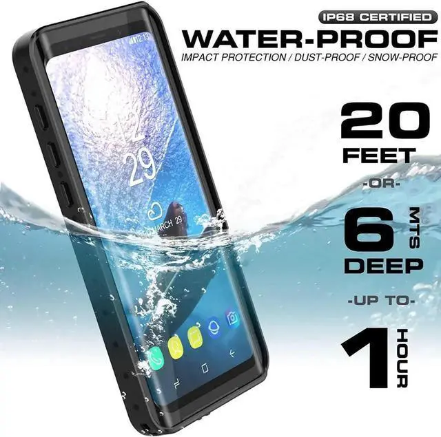 Alt view image 5 of 7 - For Samsung Galaxy S9 Plus Waterproof Case, IP68 Underwater Shockproof Full-Body Protective Cover with Built-in Screen Protector for Galaxy S9 Plus 6.2 inches