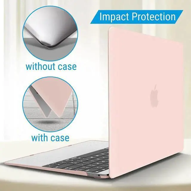 Alt view image 2 of 7 - Compatible with MacBook 12 inch Case with Retina Display Model: A1534, Release 2017 2016 2015, Plastic Hard Shell Case with Keyboard Cover Skin Pink