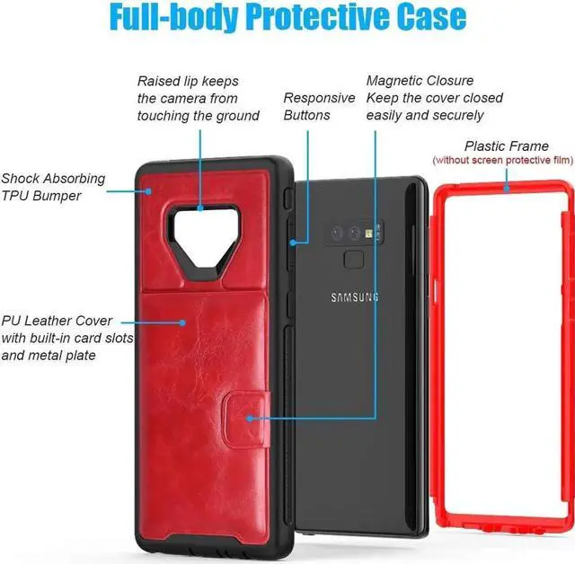 Alt view image 4 of 6 - Galaxy S10e Case Sumsung S10e Wallet Card Slots Holders Kickstand Flip Cover Bumper PU Leather TPU Rubber Hard PC Frame Magnetic Slim Shockproof Durable Shockproof Protective Case Cover