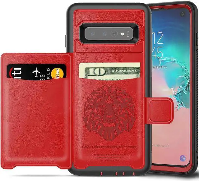 Alt view image 6 of 6 - Galaxy S10e Case Sumsung S10e Wallet Card Slots Holders Kickstand Flip Cover Bumper PU Leather TPU Rubber Hard PC Frame Magnetic Slim Shockproof Durable Shockproof Protective Case Cover
