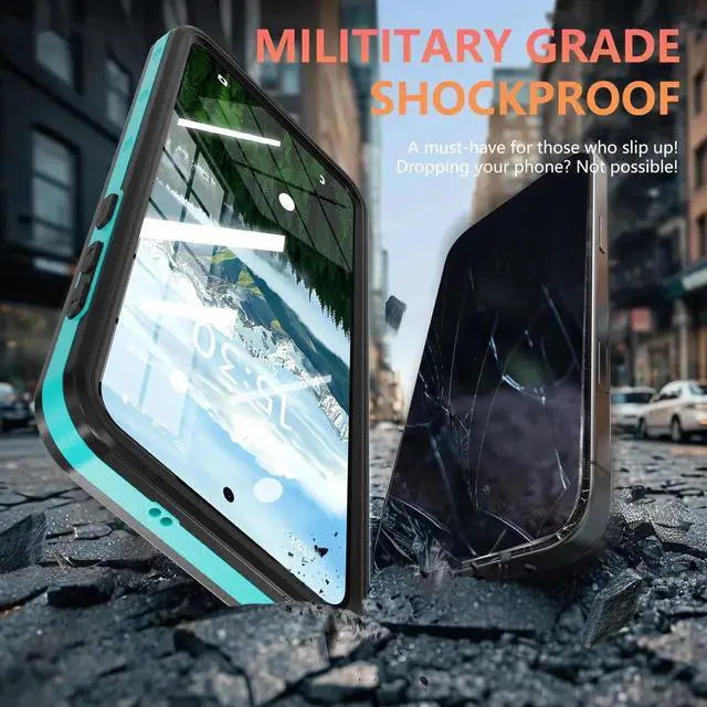 Alt view image 2 of 7 - Magnetic Waterproof Case for Samsung Galaxy S25 Edge 6.7 inch 2025, Built-in Screen Protector, [12 FT Military Drop Proof] [Full Body Shockproof] [IP68 Underwater] Phone Cover Black Blue
