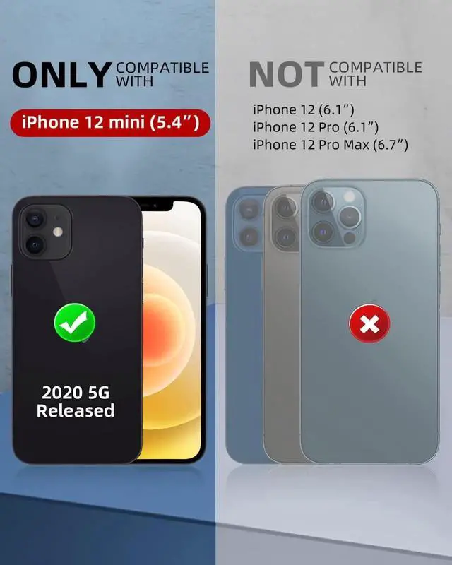 Alt view image 2 of 7 - iPhone 12 Mini Waterproof Case, Shockproof Dustproof Snowproof Fully-Body Protective Cover with Screen Protector Clear Back Cover for iPhone 12 Mini 5.4 inch
