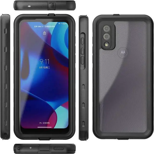 Alt view image 4 of 7 - For Motorola Moto G Pure 2021 Case Waterproof, Built in Screen Protector Full Body Heavy Duty Protective Cover Shockproof IP68 Underwater Case for Moto G Pure 2021 6.5 inch