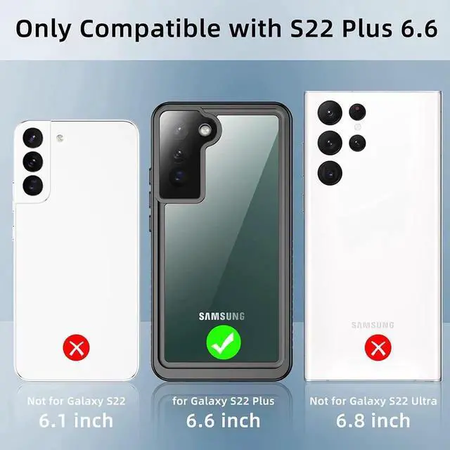Alt view image 3 of 7 - For Samsung Galaxy S22 Plus Case Waterproof, Built-in Screen Protector 360° Full Body Protective IP68 Underwater Dustproof Shockproof Cover for Galaxy S22 Plus 5G 6.6 inch