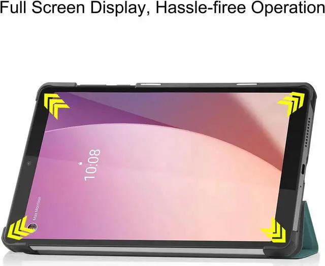 Alt view image 2 of 7 - Case for Lenovo Tab M8 4th Gen 2023 8 inch Tablet Model TB-300FU TB-300XU, Slim Lightweight Stand Hard Shell Protective Cover with Stylus Pen Dark Green