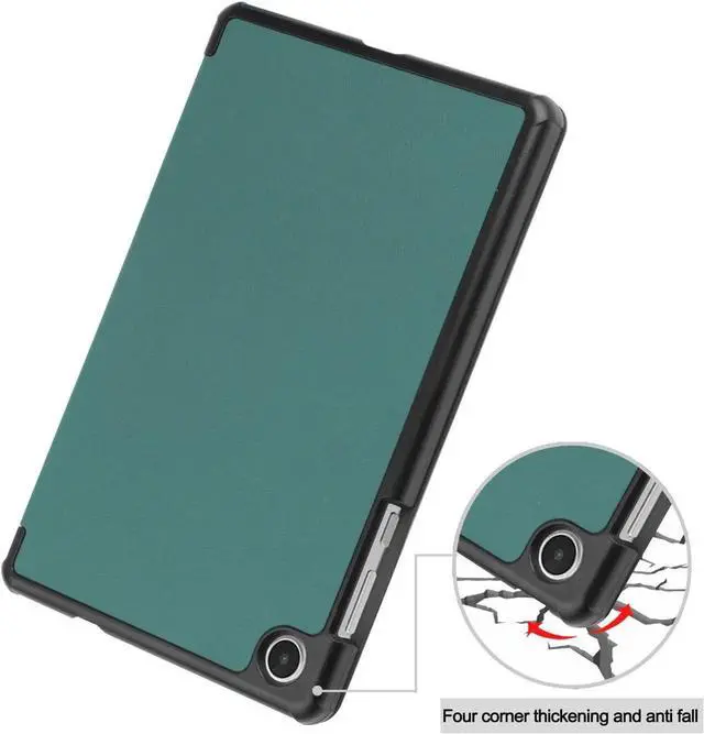 Alt view image 6 of 7 - Case for Lenovo Tab M8 4th Gen 2023 8 inch Tablet Model TB-300FU TB-300XU, Slim Lightweight Stand Hard Shell Protective Cover with Stylus Pen Dark Green