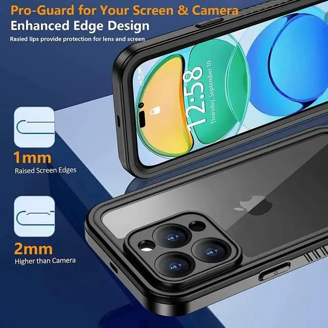 Alt view image 7 of 7 - For iPhone 14 Pro Case Waterproof, Shockproof Bumper Cover with Built-in Screen Protector,Dustproof Anti-Scratch Anti-Stain Phone Case for iPhone 14 Pro 5G 6.1 inch
