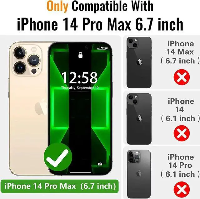 Alt view image 7 of 7 - For iPhone 14 Pro Max Case, IP68 Waterproof Dustproof Shockproof Case with Screen Protector, Full Body Protective Front and Back Cover for iPhone 14 Pro Max 6.7 inch