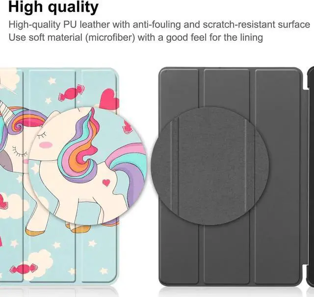 Alt view image 6 of 7 - Case for Lenovo Tab M8 4th Gen 2023 8 inch Tablet Model TB-300FU TB-300XU, Slim Lightweight Stand Hard Shell Protective Cover with Stylus Pen Light Blue