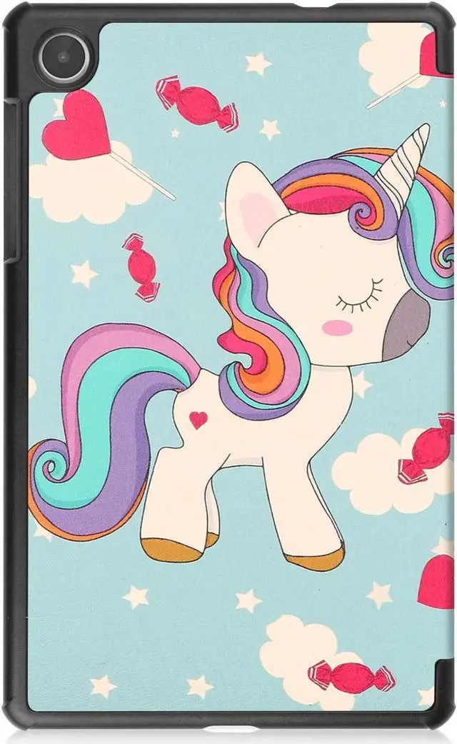 Alt view image 3 of 7 - Case for Lenovo Tab M8 4th Gen 2023 8 inch Tablet Model TB-300FU TB-300XU, Slim Lightweight Stand Hard Shell Protective Cover with Stylus Pen Light Blue