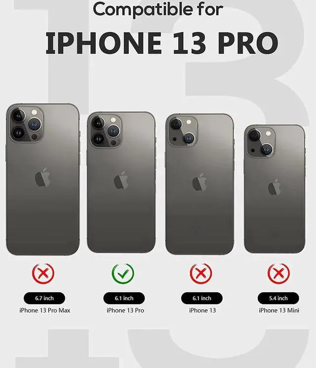 Alt view image 4 of 7 - For iPhone 13 Pro Case Waterproof Shockproof with Screen Protector Full Body Protector Dustproof Dirtproof Heavy Duty Phone Case for iPhone 13 Pro 6.1inch