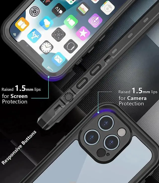 Alt view image 7 of 7 - For iPhone 13 Pro Case Waterproof Shockproof with Screen Protector Full Body Protector Dustproof Dirtproof Heavy Duty Phone Case for iPhone 13 Pro 6.1inch