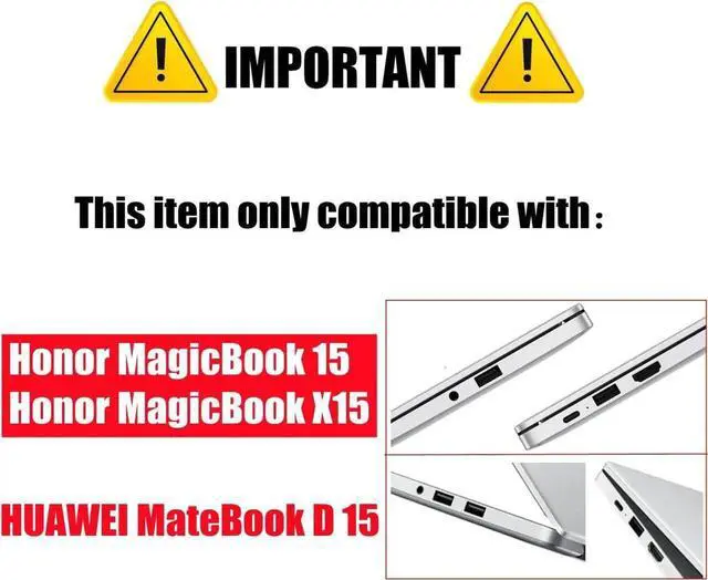 Alt view image 6 of 7 - Compatible with Huawei MateBook D15 Case / Honor Magic 15 / Honor Magic X15 Matte Laptop Protective Hard Shell Case 15 inch with Keyboard Cover Skin