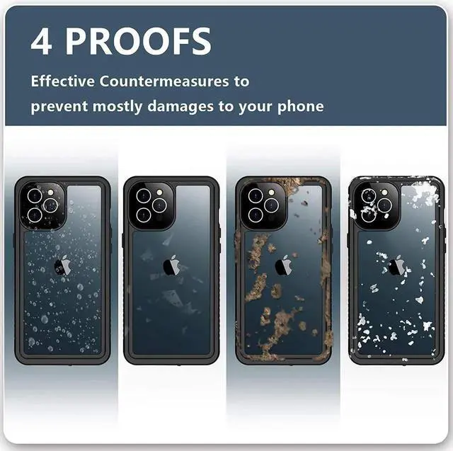Alt view image 5 of 7 - Waterproof Case for iPhone 12 Pro Max 6.7 inch with Built in Screen Protector IP68 Waterproof Full Body Shockproof Cover for iPhone 12 Pro Max 6.7 inch 2020