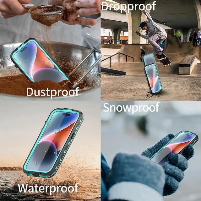 Alt view image 4 of 7 - for iPhone 15 6.1 inch Waterproof Case Magnetic, [Compatible with MagSafe][with Screen Protector][IP68 Underwater][15FT Military Dropproof][Dustproof] Phone Cover for iPhone 15 6.1" Blue