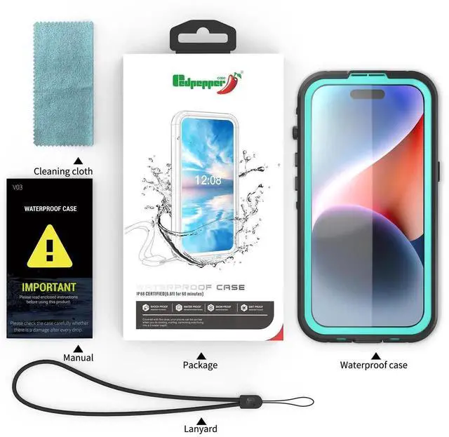 Alt view image 5 of 7 - for iPhone 15 6.1 inch Waterproof Case Magnetic, [Compatible with MagSafe][with Screen Protector][IP68 Underwater][15FT Military Dropproof][Dustproof] Phone Cover for iPhone 15 6.1" Blue