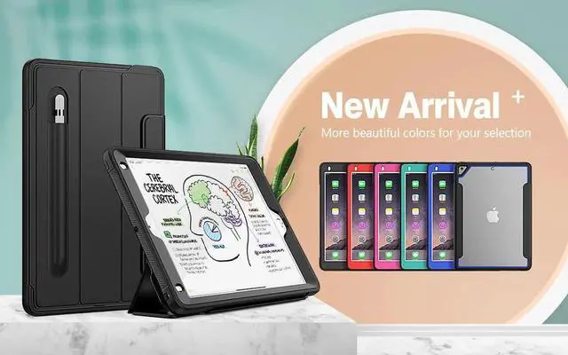 Alt view image 3 of 7 - New iPad 9.7 inch 2017 2018 Case iPad 5th 6th Generation Case Smart Magnetic Auto Sleep Wake Stand Cover Black