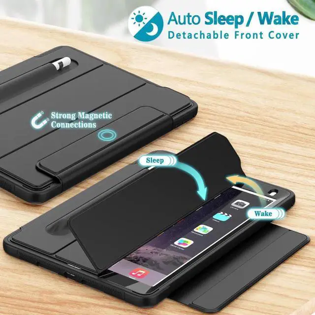 Alt view image 5 of 7 - New iPad 9.7 inch 2017 2018 Case iPad 5th 6th Generation Case Smart Magnetic Auto Sleep Wake Stand Cover Black