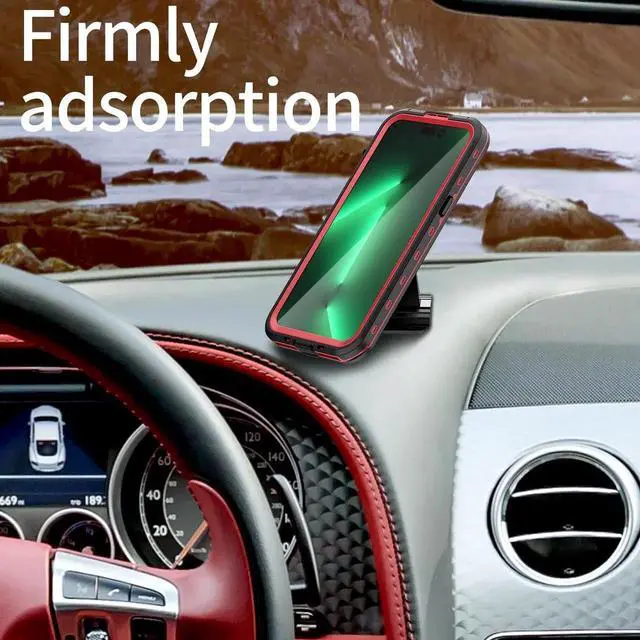 Alt view image 5 of 7 - for iPhone 15 Pro Max 6.7 inch Waterproof Case Magnetic, [Compatible with MagSafe][with Screen Protector][IP68 Underwater][Dustproof] Phone Cover for iPhone 15 Pro Max 6.7" Red